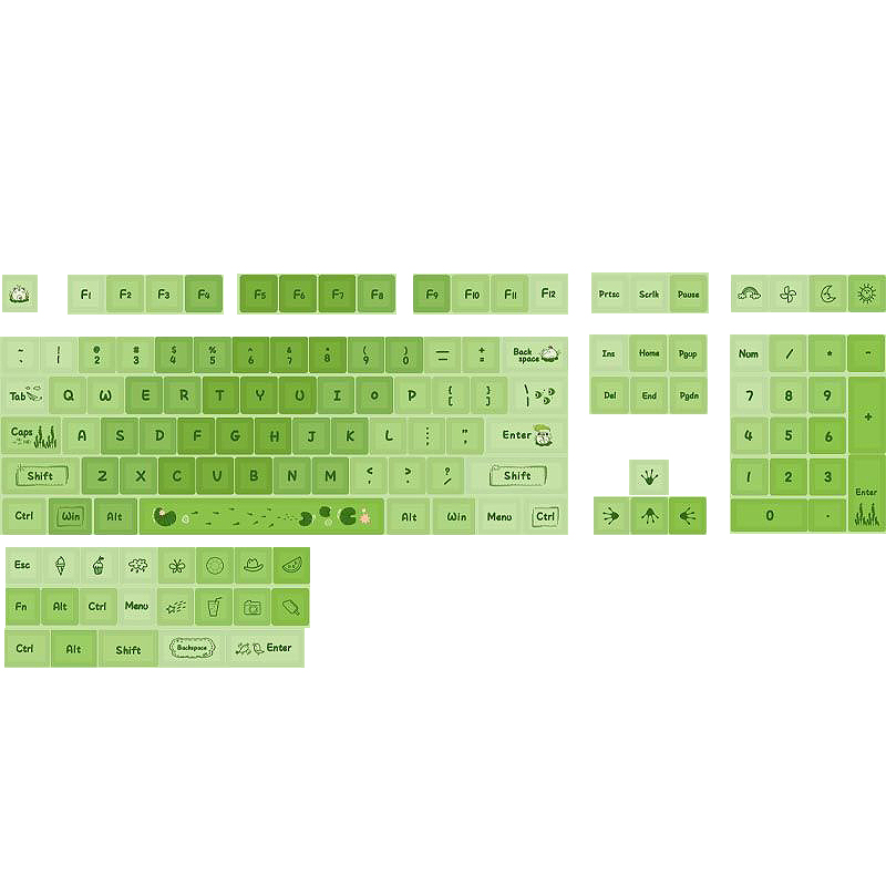 Matcha-Mint-Gruumln-Mechanical-Schluumlsselboard-XDA-Profil-Tastensatz-127-Tasten-PBT-Sublimation-Be-1991042-1